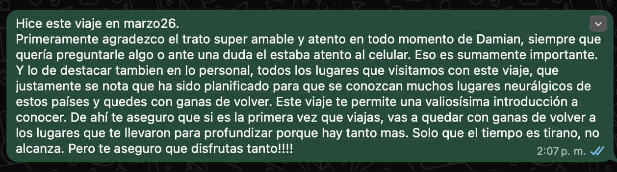 Comentario de viajero 5